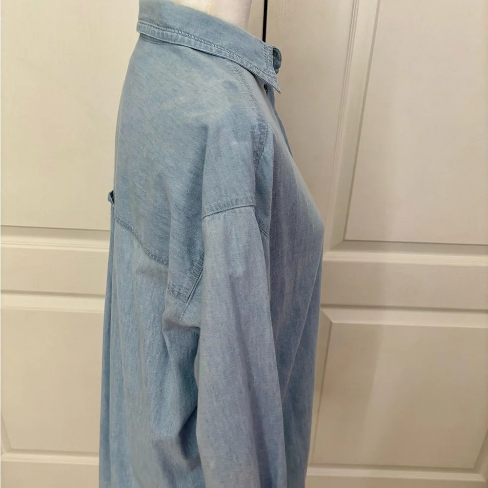 Vintage Jeans Wear Chambray Denim Shirt/Light Wash/Long Sleeve | Size M - Picture 6 of 11